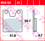 Тормозные колодки TRW MCB702SH