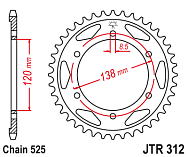  Звезда цепного привода JTR312 40