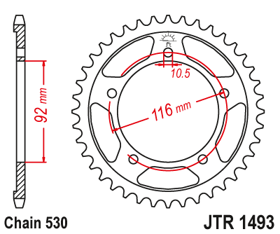 Звезда цепного привода JTR1493.42