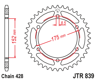 Звезда цепного привода JTR839.53