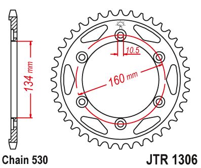 Звезда цепного привода JTR1306 40