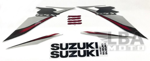 Комплект наклеек на пластик для мотоцикла Suzuki GSX-R600/750 08-10 Бело-Серый