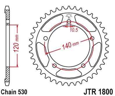 Звезда цепного привода JTR1800 42
