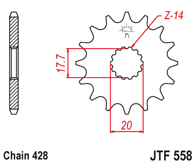 Звезда цепного привода JTF558.14