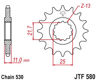 Звезда цепного привода JTF580 16