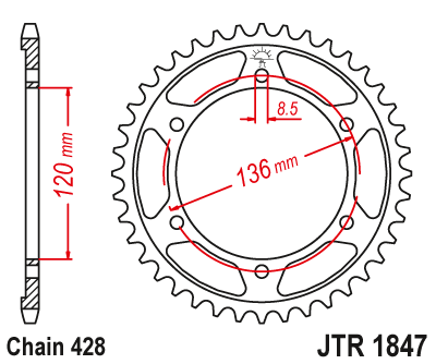 Звезда цепного привода JTR1847 48
