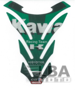 Наклейка на бак для мотоцикла Kawasaki Racing Зеленая