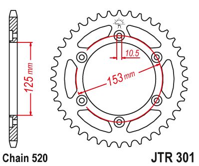 Звезда цепного привода JTR301 45