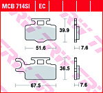 Тормозные колодки TRW MCB714SI