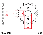 Звезда цепного привода JTF264 16