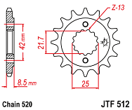  Звезда цепного привода JTF512.17