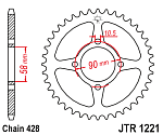 Звезда цепного привода JTR1221 44